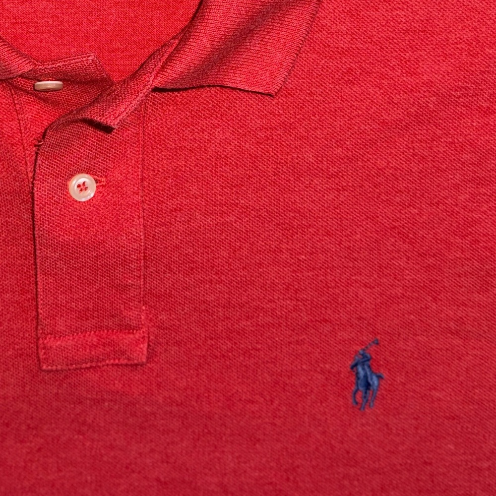 Ralph Lauren Polo Shirt | Classic Fit | Red Heather | Size Large - Picture 7 of 12